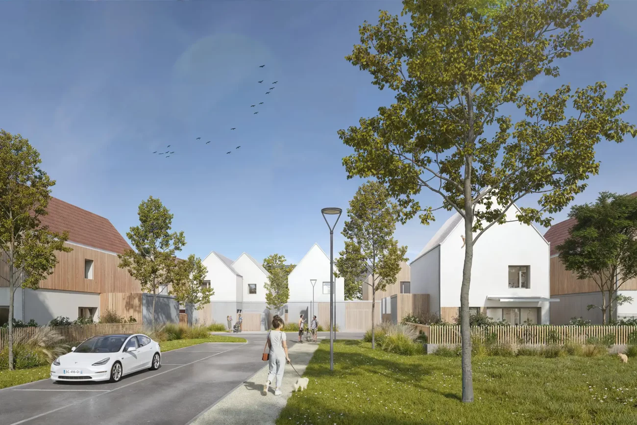 Illustration 3D lotissement Domaine de la haute Tour à Loches - Client : JBL Immobilier - Architecte : Hethos Studio d'architecture Henry & Thomas - Scaphoide 3D